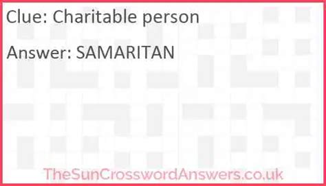 Charitable person (9) Crossword Clue .